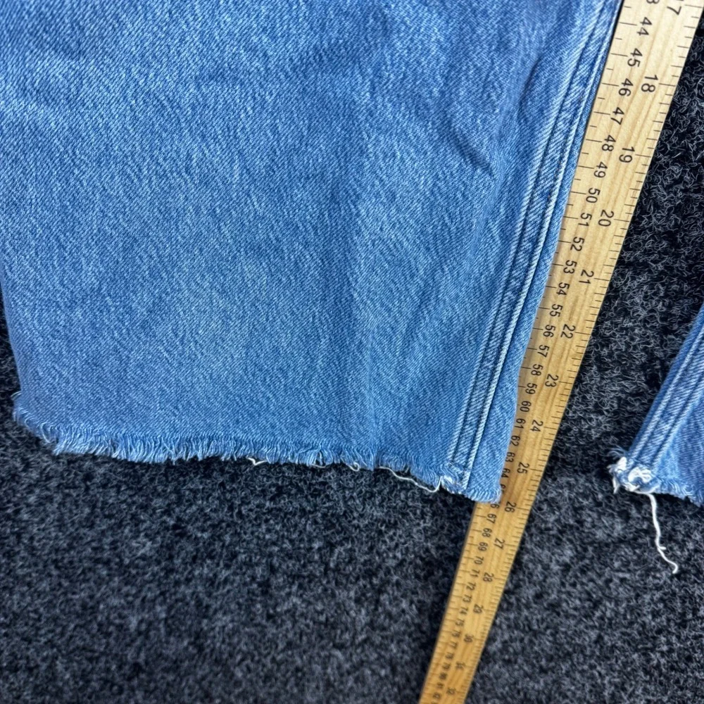 Abercrombie & Fitch Curve Love High Rise Crop Wide Leg Jeans Light Wash 24 00